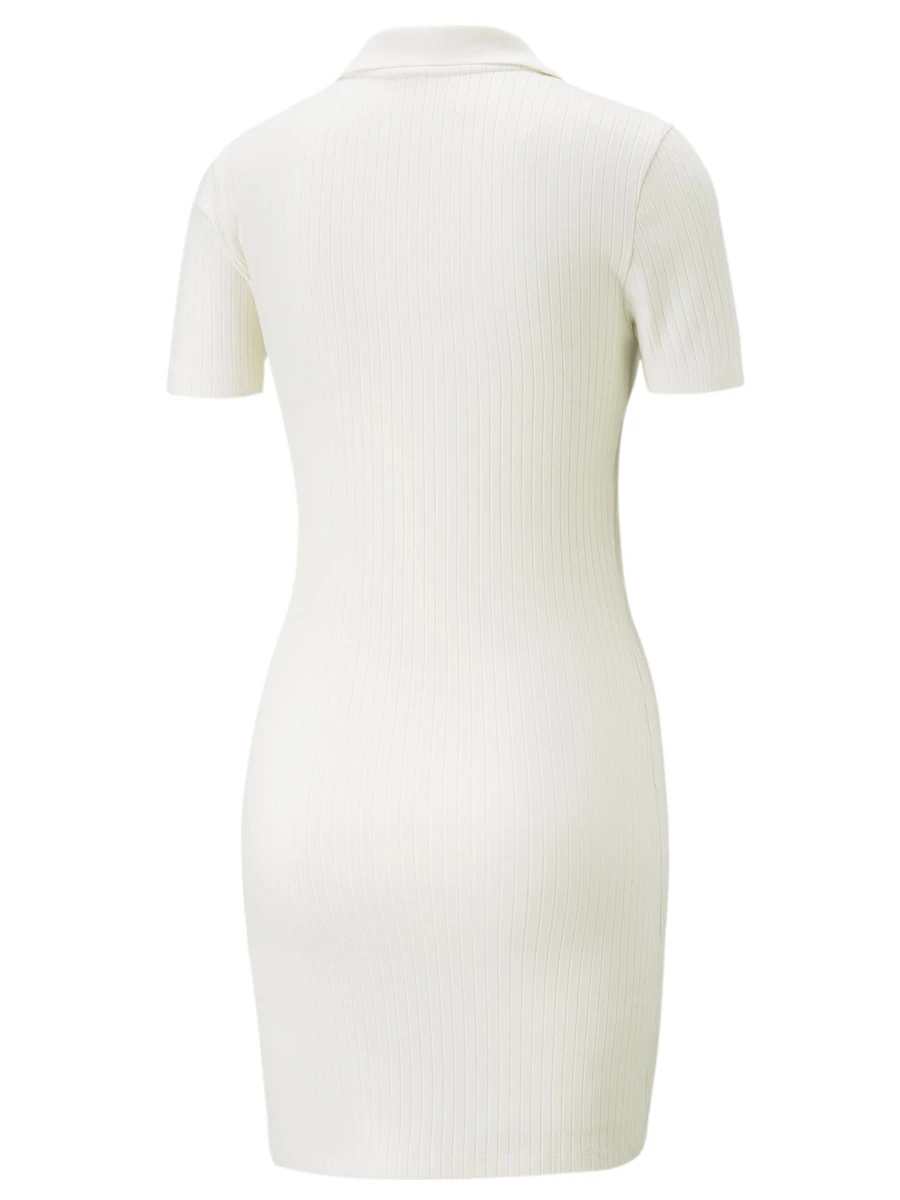 Puma Платье женское CLASSICS RIBBED V-COLLAR DRESS
