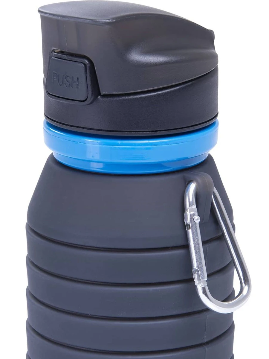 STARFIT Бутылка для воды складная STARFIT FB-100 с карабином, серый
