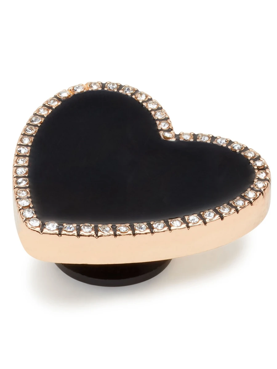 Crocs Джиббитс BLACK HEART WITH GOLD OUTLINE