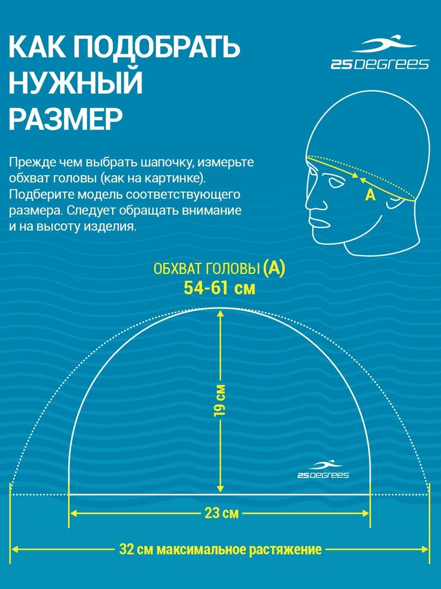 25DEGREES Шапочка для плавания полиэстеровая EFFECT