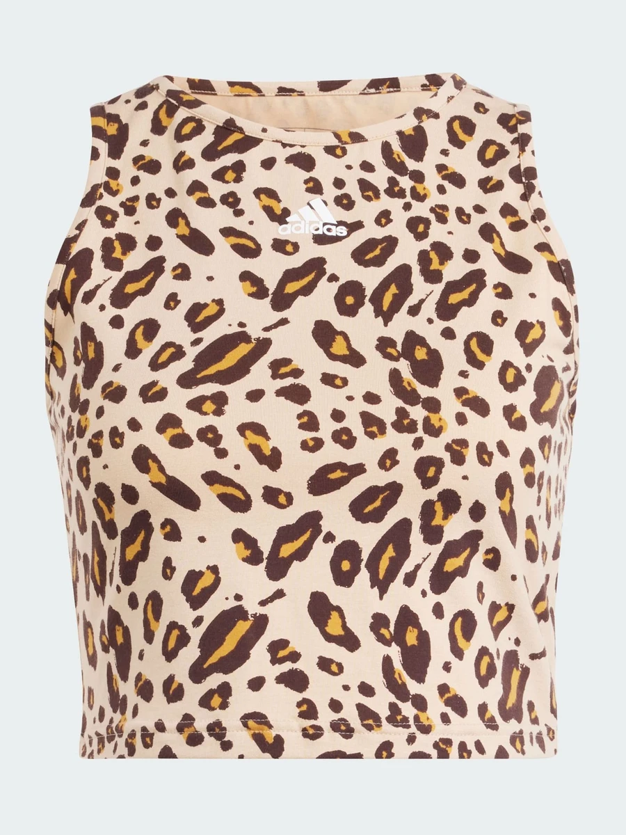 Adidas Топ женский ESSENTIALS ANIMAL-PRINT CROP TANK TOP
