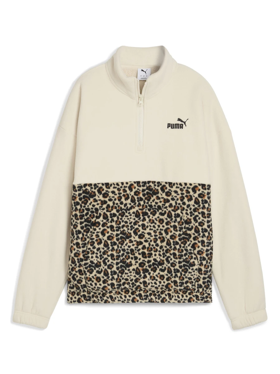 Puma Джемпер женский ESS GRAPHIC ANIMAL RELAXED HALF-ZIP CREW