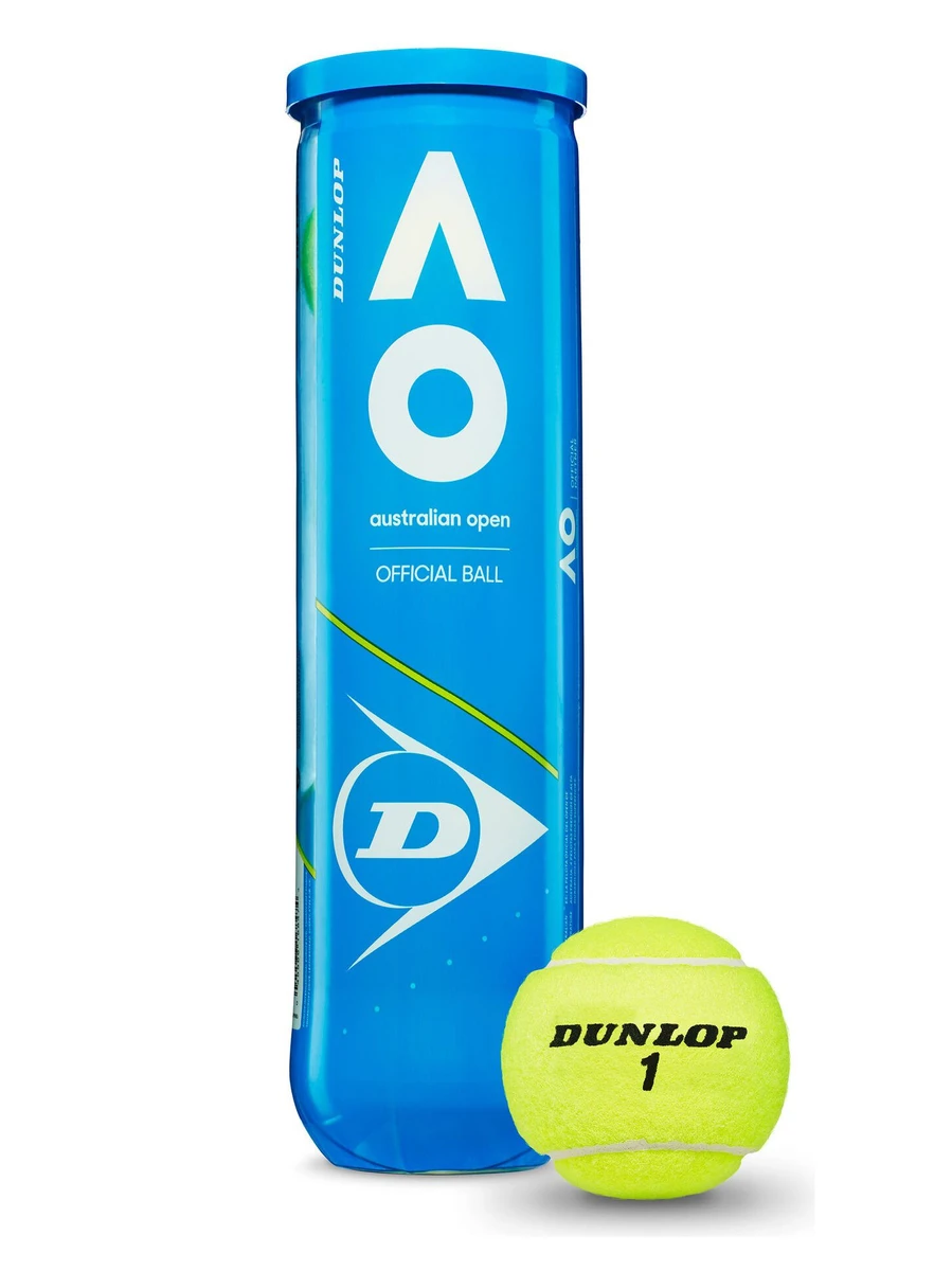 Dunlop Мячи теннисные AUSTRALIAN OPEN (4 мяча в тубе)