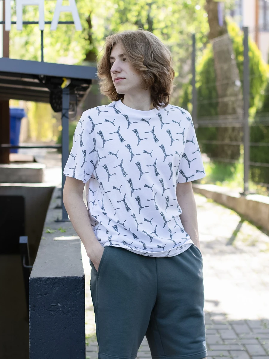 Puma Футболка мужская ESS+ LOGO LAB HOLIDAY AOP