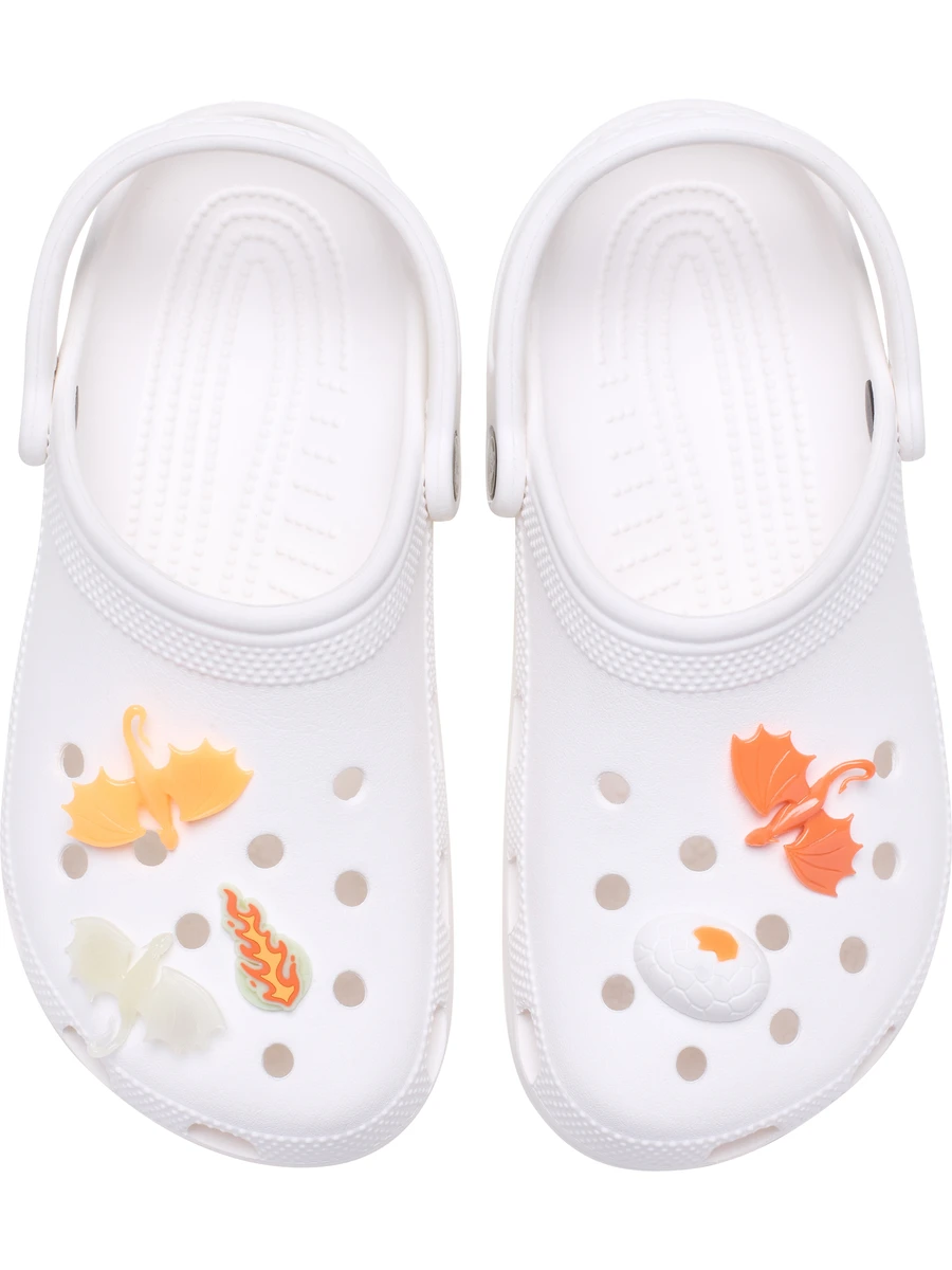 Crocs Набор джиббитс GLOW IN THE DARK DRAGON (5шт.)
