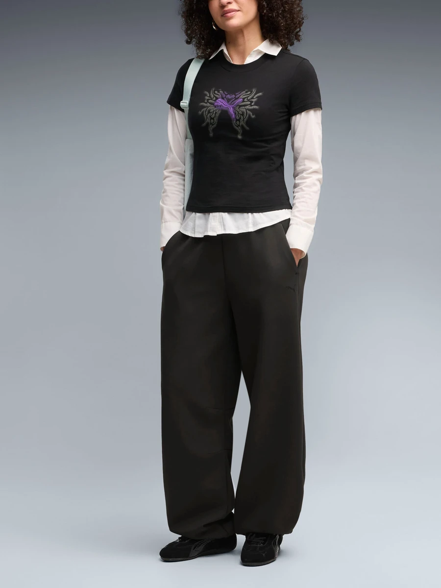 Puma Брюки женские PUMATECH SENSE RELAXED BARREL SOFT TOUCH SWEATPANTS DK OP