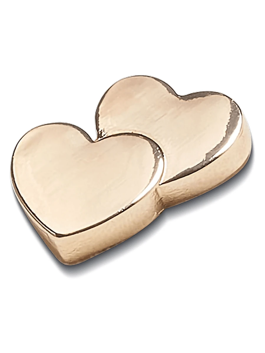 Crocs Джиббитс GOLD DOUBLE HEART