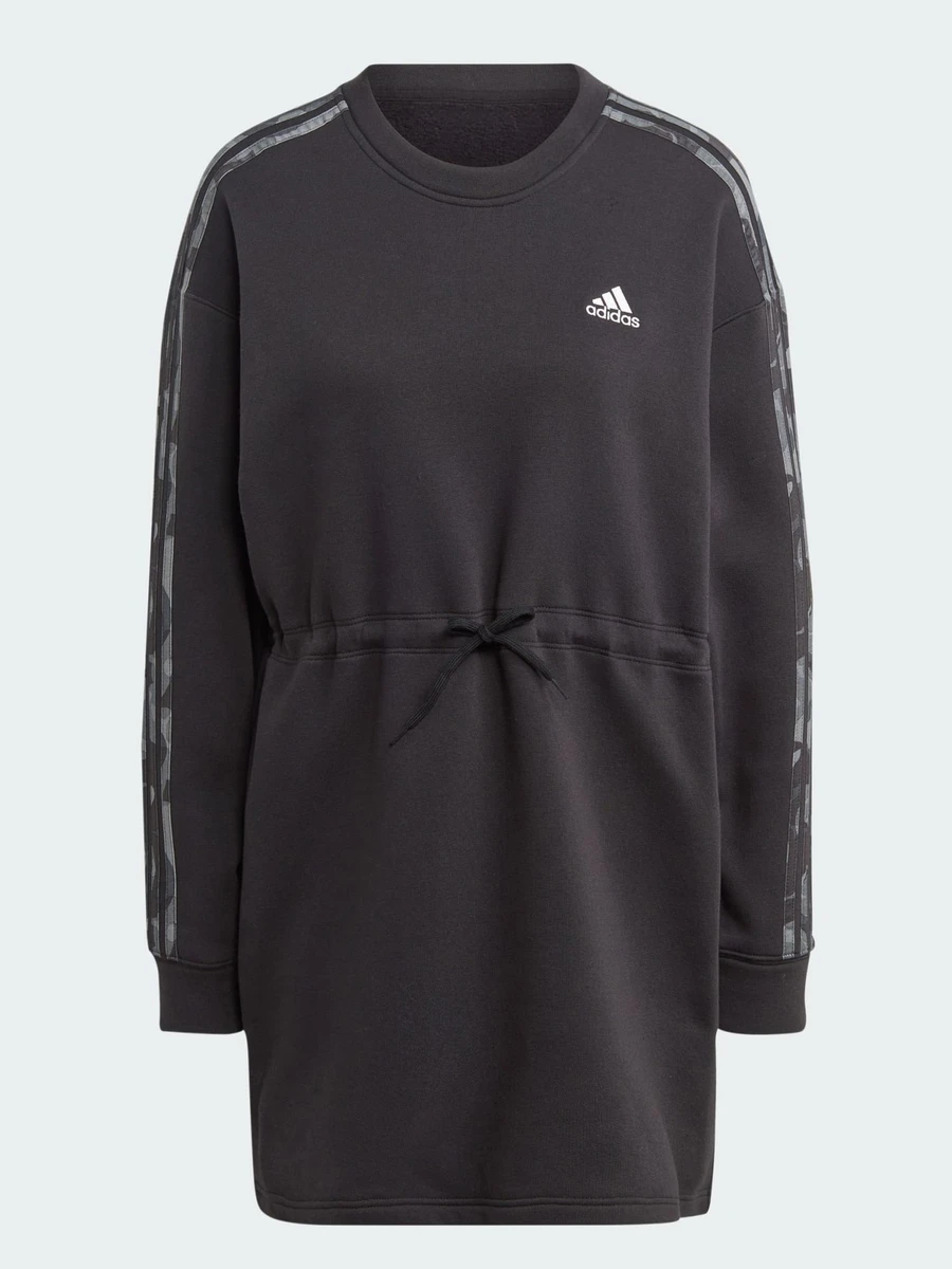 Adidas Платье женское FLORAL GRAPHIC 3-STRIPES FLEECE DRESS