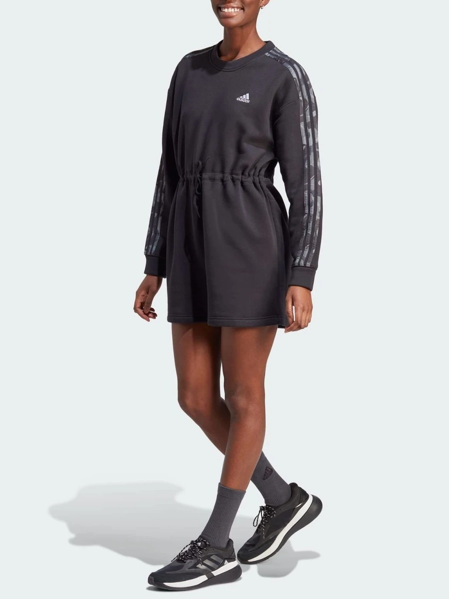 Adidas Платье женское FLORAL GRAPHIC 3-STRIPES FLEECE DRESS