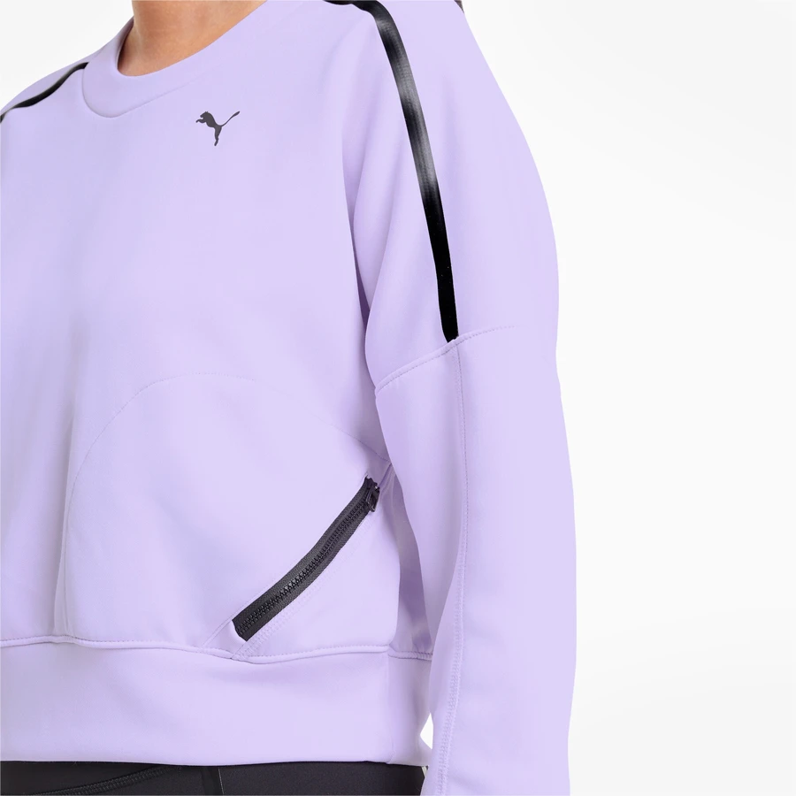 Puma Джемпер женский TRAIN ZIP CREW SWEATSHIRT LIGHT LAVENDER
