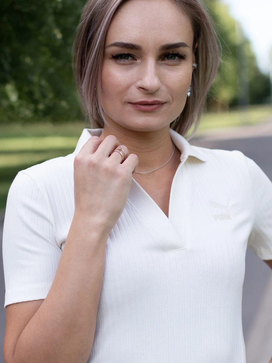 Puma Платье женское CLASSICS RIBBED V-COLLAR DRESS