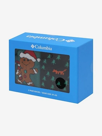Columbia Носки CHRISTMAS COOKIE/TREES THERMAL CREW BRUSHED 2PK GIFT BOX (2 пары)