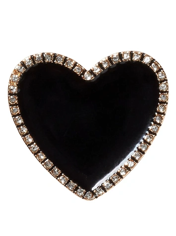 Crocs Джиббитс BLACK HEART WITH GOLD OUTLINE