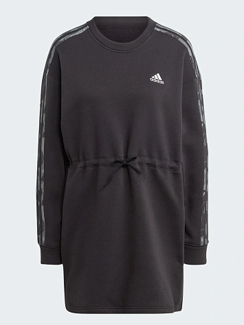Adidas Платье женское FLORAL GRAPHIC 3-STRIPES FLEECE DRESS