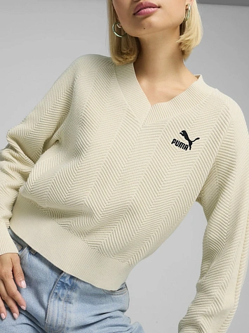 Puma Джемпер женский T7 KNITTED V-NECK CREW