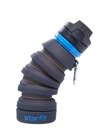 STARFIT Бутылка для воды складная STARFIT FB-100 с карабином, серый