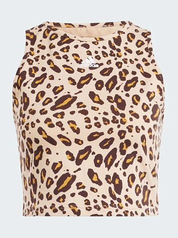 Adidas Топ женский ESSENTIALS ANIMAL-PRINT CROP TANK TOP