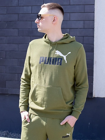 Puma Джемпер мужской ESS+ 2 COL BIG LOGO HOODIE TR
