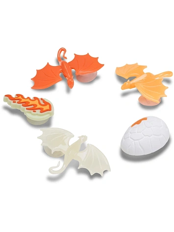 Crocs Набор джиббитс GLOW IN THE DARK DRAGON (5шт.)