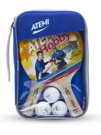Atemi Набор для настольного тенниса HOBBY SM (2ракетки+3мяча*+чехол)