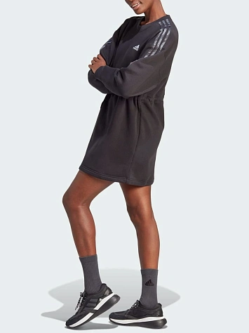 Adidas Платье женское FLORAL GRAPHIC 3-STRIPES FLEECE DRESS