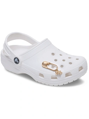 Crocs Джиббитс GOLD META SAFETY PIN