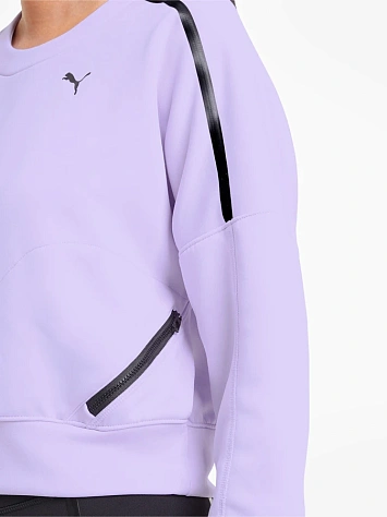 Puma Джемпер женский TRAIN ZIP CREW SWEATSHIRT LIGHT LAVENDER