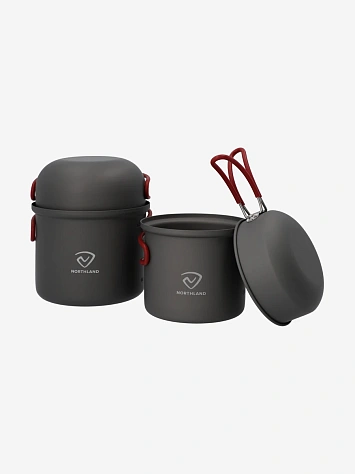 NORTHLAND Набор посуды: котелок 2 шт, миска 2 шт