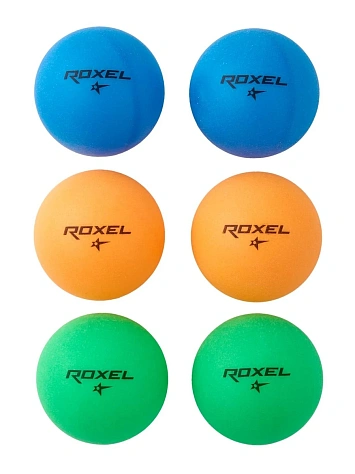 Roxel Мячи для настольного тенниса 1* COLOR BOUNCE (6шт.)