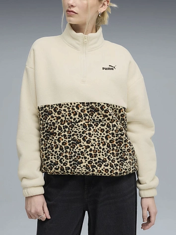 Puma Джемпер женский ESS GRAPHIC ANIMAL RELAXED HALF-ZIP CREW