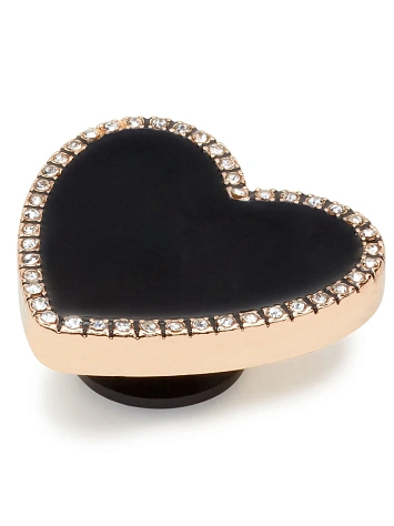 Crocs Джиббитс BLACK HEART WITH GOLD OUTLINE