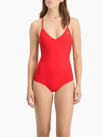 Puma Купальник совмещённый женский SWIM WOMEN V-NECK CROSSBACK SWIMSUI