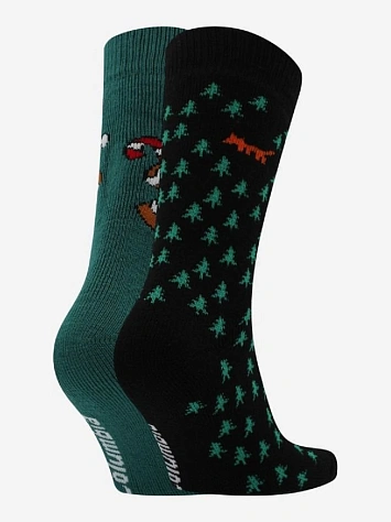 Columbia Носки CHRISTMAS COOKIE/TREES THERMAL CREW BRUSHED 2PK GIFT BOX (2 пары)