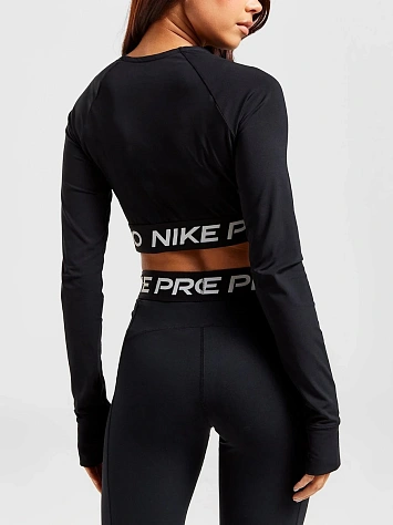 Nike Топ с длинным рукавом женский PRO DF 365 CROP LS
