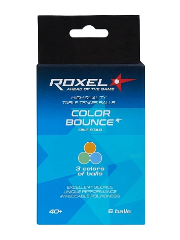 Roxel Мячи для настольного тенниса 1* COLOR BOUNCE (6шт.)