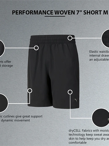 Puma Шорты мужские PERFORMANCE WOVEN 7 SHORT M
