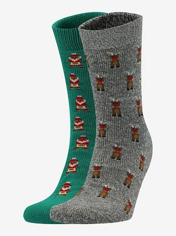 Columbia Носки SANTA AND DEER THERMAL CREW BRUSHED 2PK GIFT BOX (2 пары)