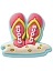 Crocs Джиббитс FLIP FLOPS IN THE SAND [розовый]