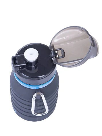 STARFIT Бутылка для воды складная STARFIT FB-100 с карабином, серый