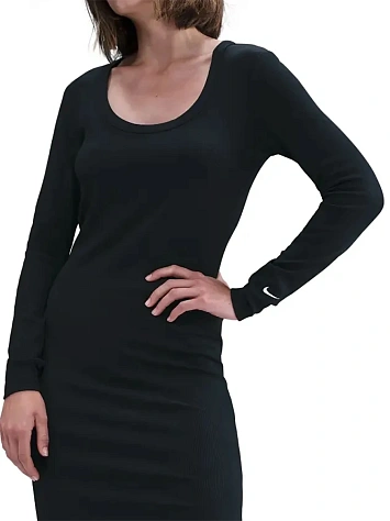 Nike Платье женское NSW NK CHLL KNT LS MIDI DRSS